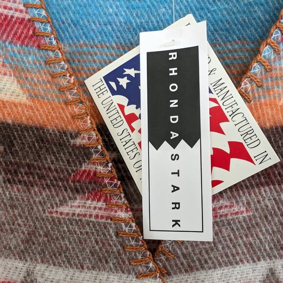 RHONDA STARK Vest VTG‎ Women's M Santa Fe Fringe Blanket Native Southwest USA - Picture 9 of 14